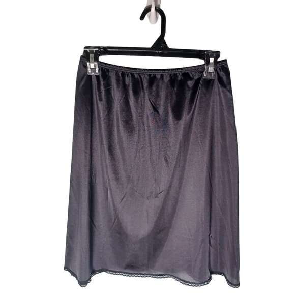 Vintage Half Slip Skirt Womens Medium Nylon Black Made In USA Feminine - Picture 1 of 8